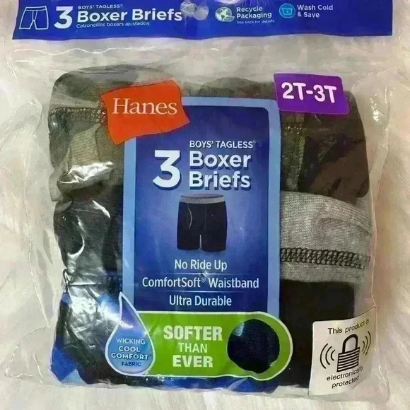 New Hanes toddler 2T-3T tagless boxer briefs pack of 3 - Picture 5 of 5